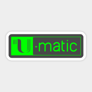 3/4" U-matic bright green logo Sticker